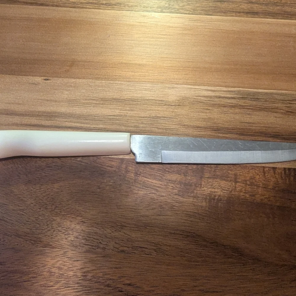 Vintage Stainless Steel Kitchen Knife with Blue/White Cornflower Floral Handle
